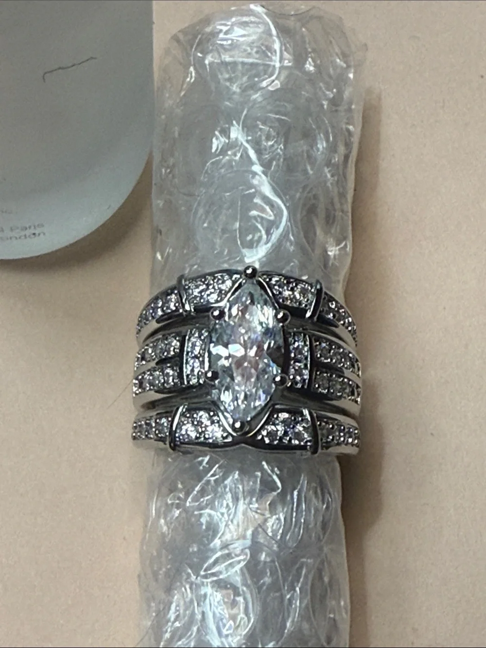 GRA CERTIFIED MOISSANITE DIAMOND Marquise 4CT Bridal Ring baked in Silver